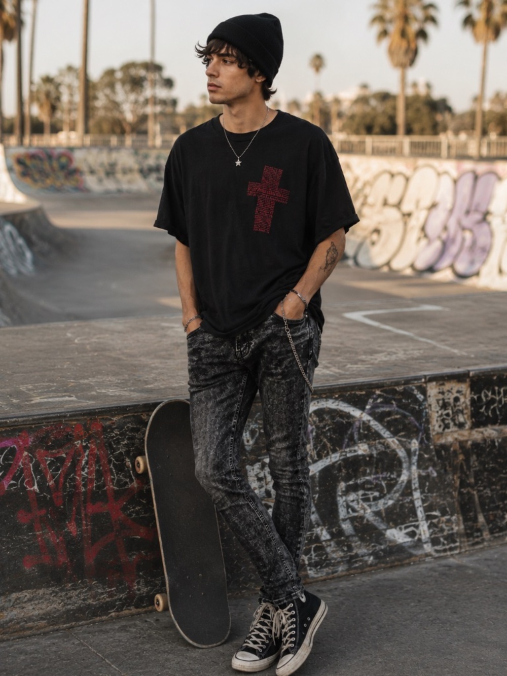 The People Vs. "Jungle Moth Tee" Mens XL Black Cross Lyric Graphic